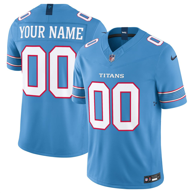 Men's Light Blue Tennessee Titans Active Player Custom 2026 F.U.S.E. Vapor Limited Stitched Football Jersey